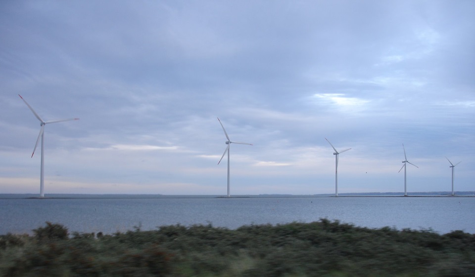 Windmills off the coast of Denmark